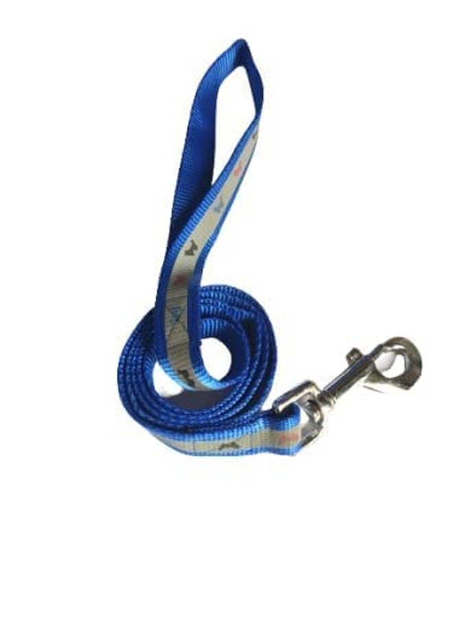 KittuPet Nylon 3/4" Adjustable Leash with Harness Set Reflected Dog Printed Nylon Puppy Harness Set for Medium & Large 0.75 Inch 22 MM Blue - Image 4